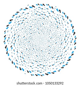 Human Footprints cycle spin. Element twirl organized from random human footprints symbols. Vector illustration style is flat iconic symbols.
