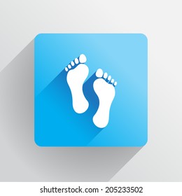  Human footprints in the flat style