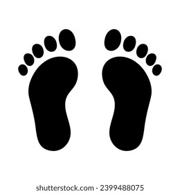 Human footprints. Footsteps icon. Footwear marks. Vector illustration.