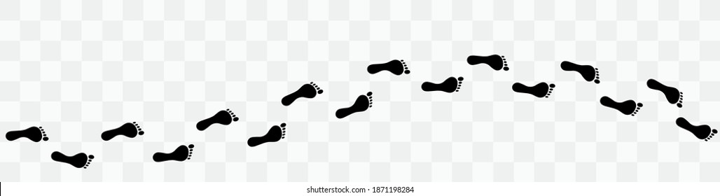 Huellas humanas. Ilustración vectorial de pasos.