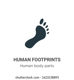 Human footprints glyph icon vector on white background. Flat vector human footprints icon symbol sign from modern human body parts collection for mobile concept and web apps design.
