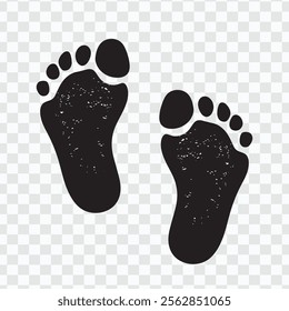 Human Footprints Icon | Bare Feet Print Symbol