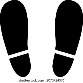 Menschliche Fußspuren Symbol mit flachem Stil. Isolierte Vektorgrafiken für menschliche Fußspuren - Symbol auf weißem Hintergrund.