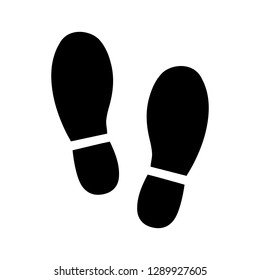 Human footprints icon isolated on white background.Shoe print.  Vector art.