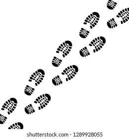 Human footprints icon isolated on white background.Shoe print.  Vector art.