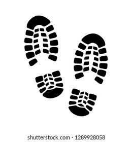 Human footprints icon isolated on white background.Shoe print.  Vector art.