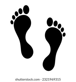 Human footprints icon isolated on white background