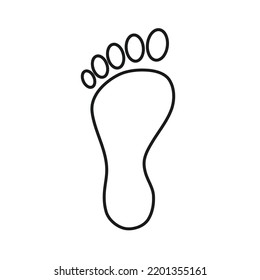 human footprints icon with line design