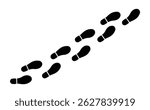 Human footprints icon set. foot print icon set. Step footprints paths. footstep prints and shoe steps
