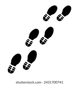 Human footprints icon set. Foot imprint, footsteps flat line black vector collection isolated on transparent background. Human footprints silhouette. Barefoot, sneaker and footstep for web and app.