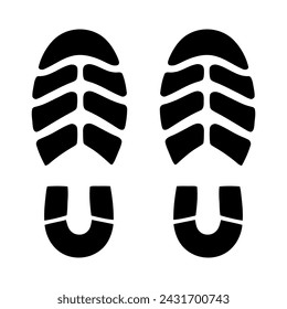 Human footprints icon set. Foot imprint, footsteps flat line black vector collection isolated on transparent background. Human footprints silhouette. Barefoot, sneaker and footstep for web and app.