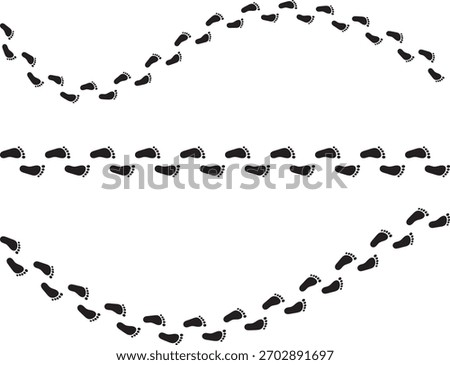 Human footprints icon set. human footstep sign. Foot imprint icon collection. representing walking symbol
