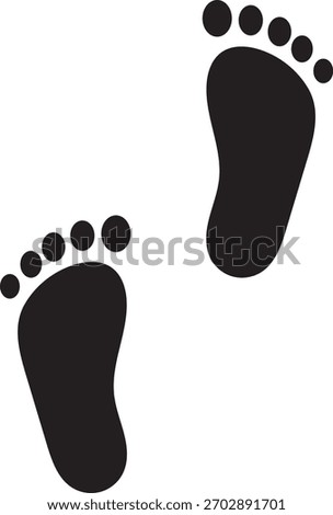 Human footprints icon set. human footstep sign. Foot imprint icon collection. representing walking symbol
