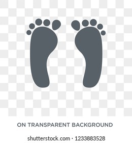 Human footprints icon. Trendy flat vector Human footprints icon on transparent background from Human Body Parts collection. 