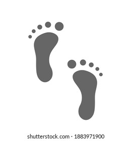 Human footprints. Icon. Vector illustration.