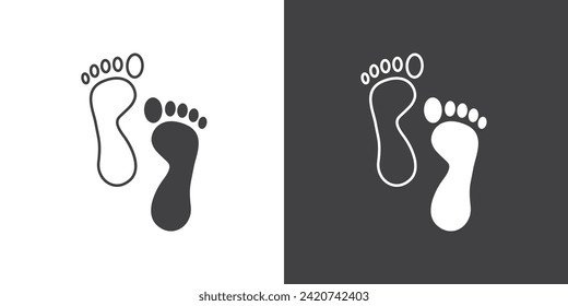 Human footprints icon vector illustration.
