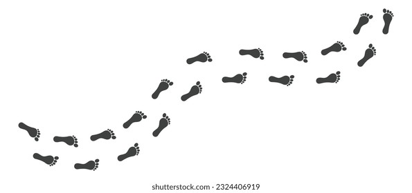 Human footprints icon white background design.