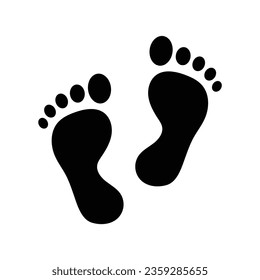 Human footprints icon white background design.