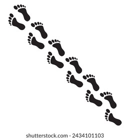 Human footprints icon white background design.