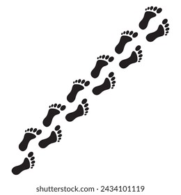 Human footprints icon white background design.
