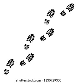 Human footprints. Man's tracks. Vector illustration