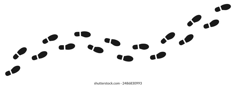 Human footprints on transparent background. Human traces, track, shoe, tracking, sole, shoeprints - stock vector and PNG.