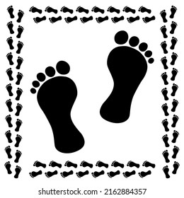 Human footprints on a white background. Vector illustration