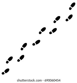 Human footprints on a white background
