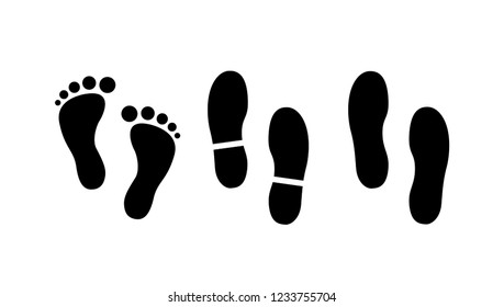 人間の足跡セット 人の靴の足跡をつける 足跡のベクターイラスト のベクター画像素材 ロイヤリティフリー