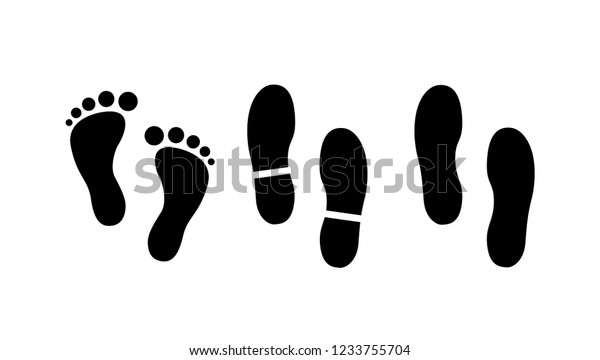 人間の足跡セット 人の靴の足跡をつける 足跡のベクターイラスト のベクター画像素材 ロイヤリティフリー