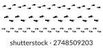 Human footprints set tracking path. Barefoot footprint trail of human mark. Footprint path simple silhouette.