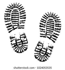 Human footprints shoe silhouette