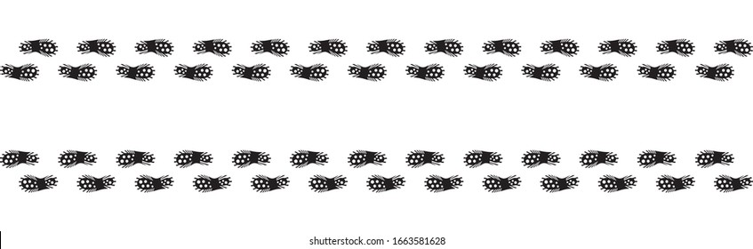 human footprints with shoes, silhouette footwear