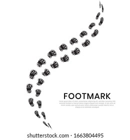 human footprints with shoes, silhouette footwear