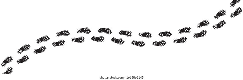 human footprints with shoes, silhouette footwear