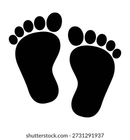 Menschenfußabdrücke Silhouette Symbol flach Vektorgrafik