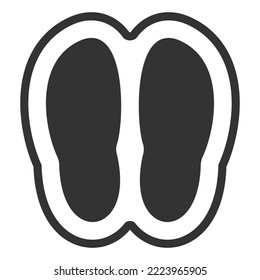 Human footprints in the snow - icon, illustration on white background, glyph style