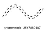 Human footprints tracking path on white background, Shoes trail track vector illustrations