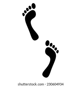 Human footprints. Vector.