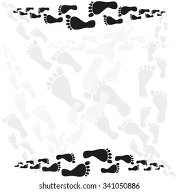 human footprints vector background pattern 