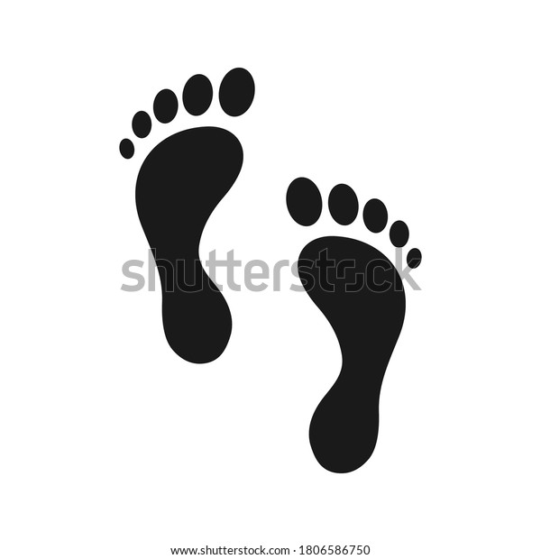 Human Footprints Vector Illustration Color Editable Stock Vector ...