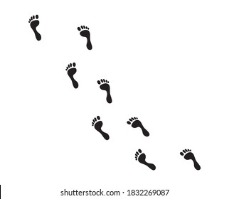 human footprints vector illustration isolated on white