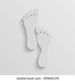 human footprints vector paper icon