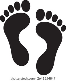 Human Footprints Vector Silhouette Barefoot Icon