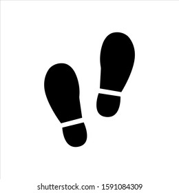 human footstep icon black simple flat vector illustration eps10 isolated on white background