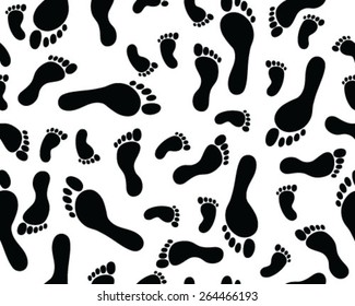 Human footsteps, seamless, background