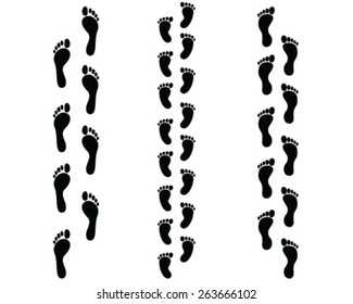 Human footsteps, vector illustration