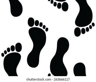 Human footsteps, vector, seamless, illustration