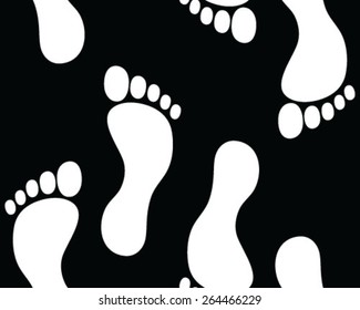 Human footsteps, vector, seamless, illustration