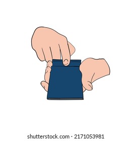 Human fortune teller hands close-up reading the future with tarot cards isolated on a white background. Flat design. Vector illustration.
